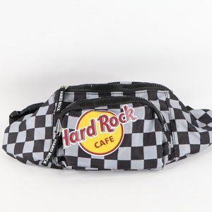 Vintage 90s Hard Rock Cafe Spell Out Checkered Plaid Fanny Pack Waist Bag Belted